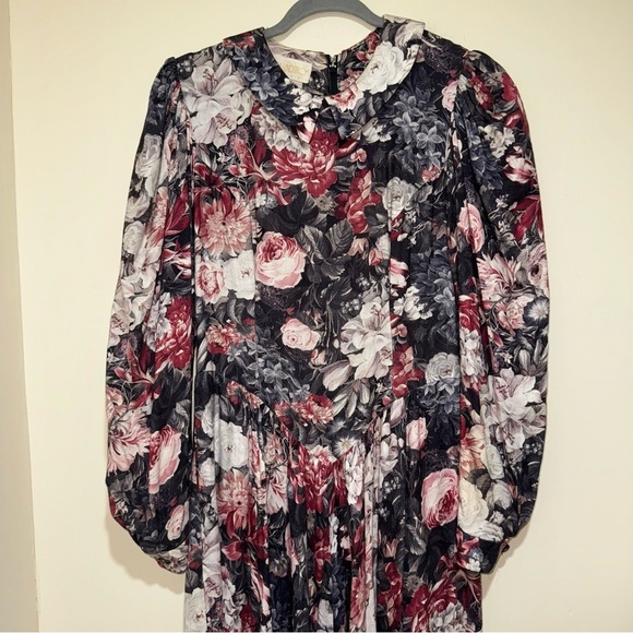 Women’s Vintage Floral Maxi Length Drop Waist Long Puff Sleeve Dress Size: 6 - Picture 4 of 16